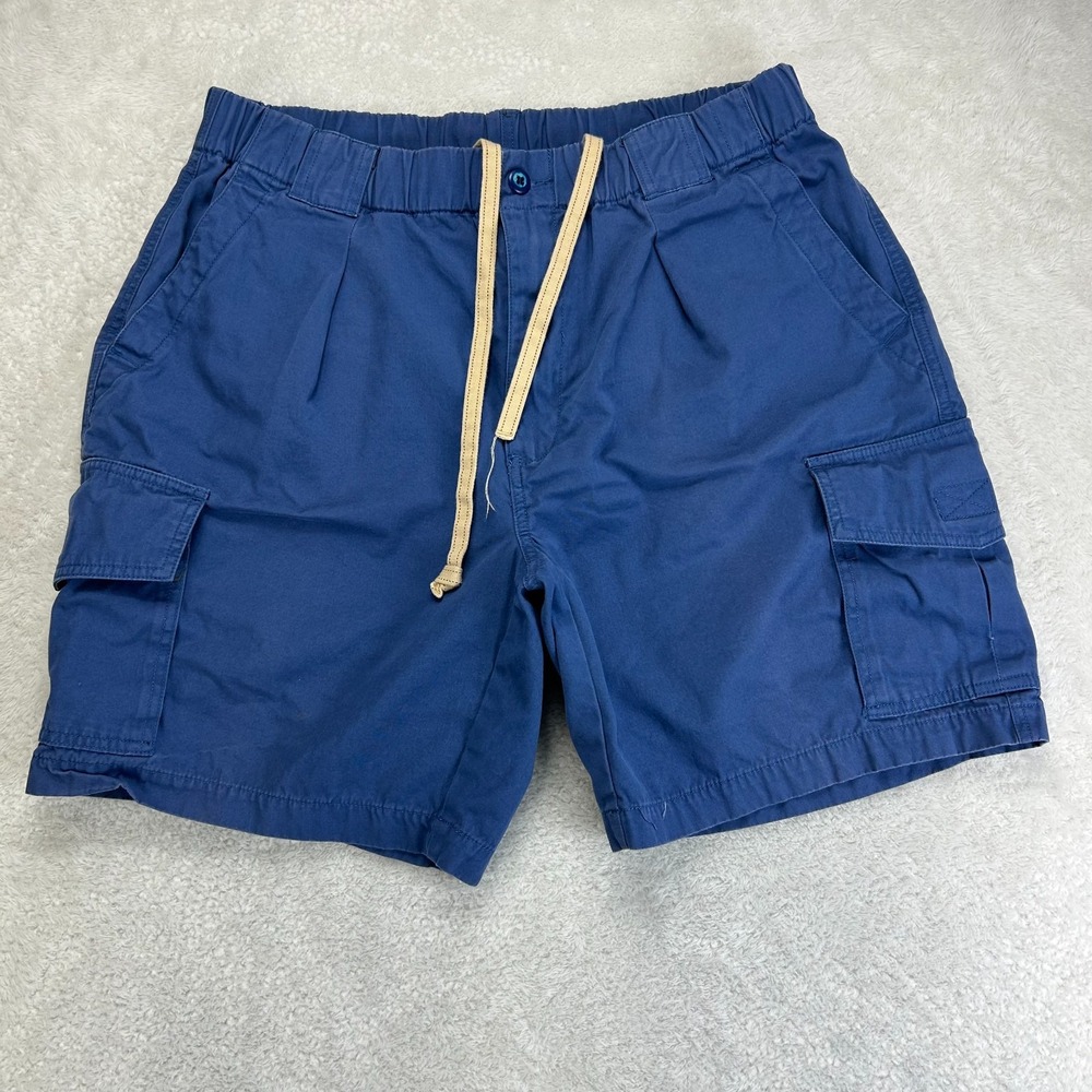 Tommy Bahama Cargo Shorts Mens M Blue Elastic Waist Drawstring Pleated Front